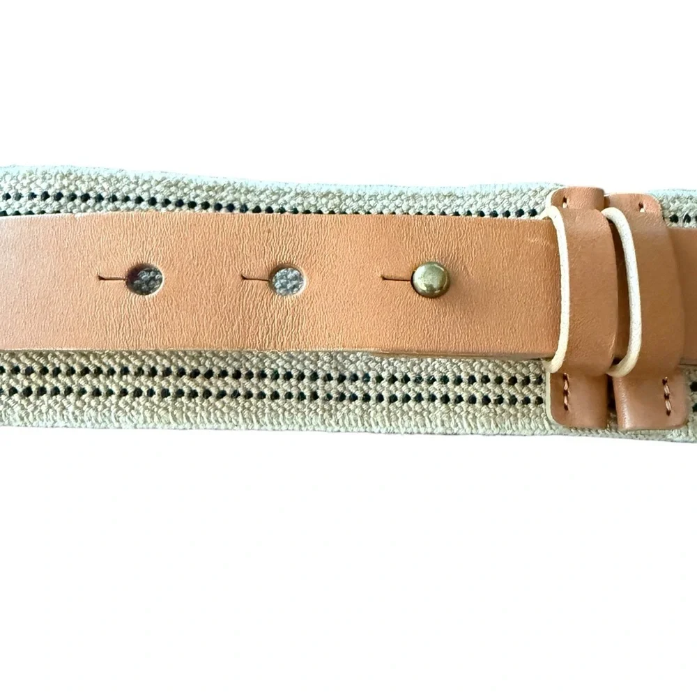 Live Love Loft belt leather and elastic taupe 2 in wide